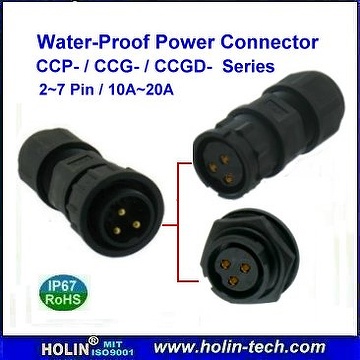 Waterproof Electrical Power Connectors, IP67 Rated,